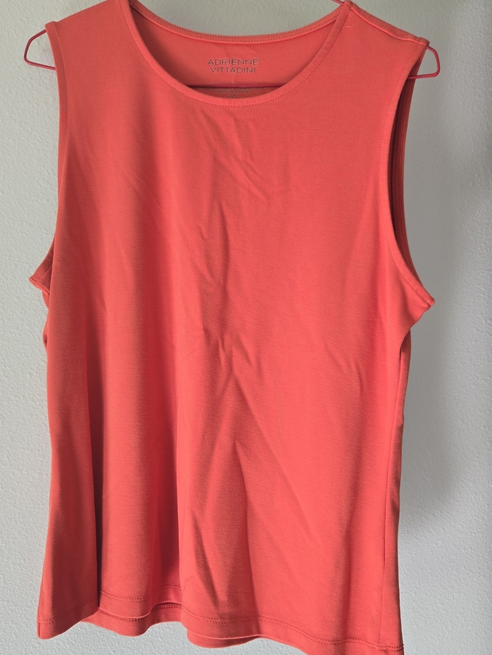Adrienne Vittadini Coral-Orange Sleeveless Tank Top